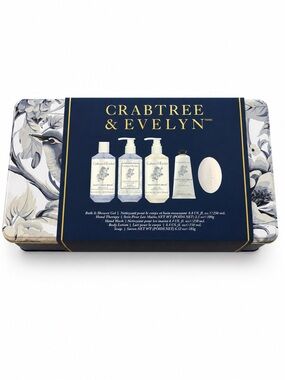 Crabtree & Evelyn Navy and White Floral Bath & Body Gift Set